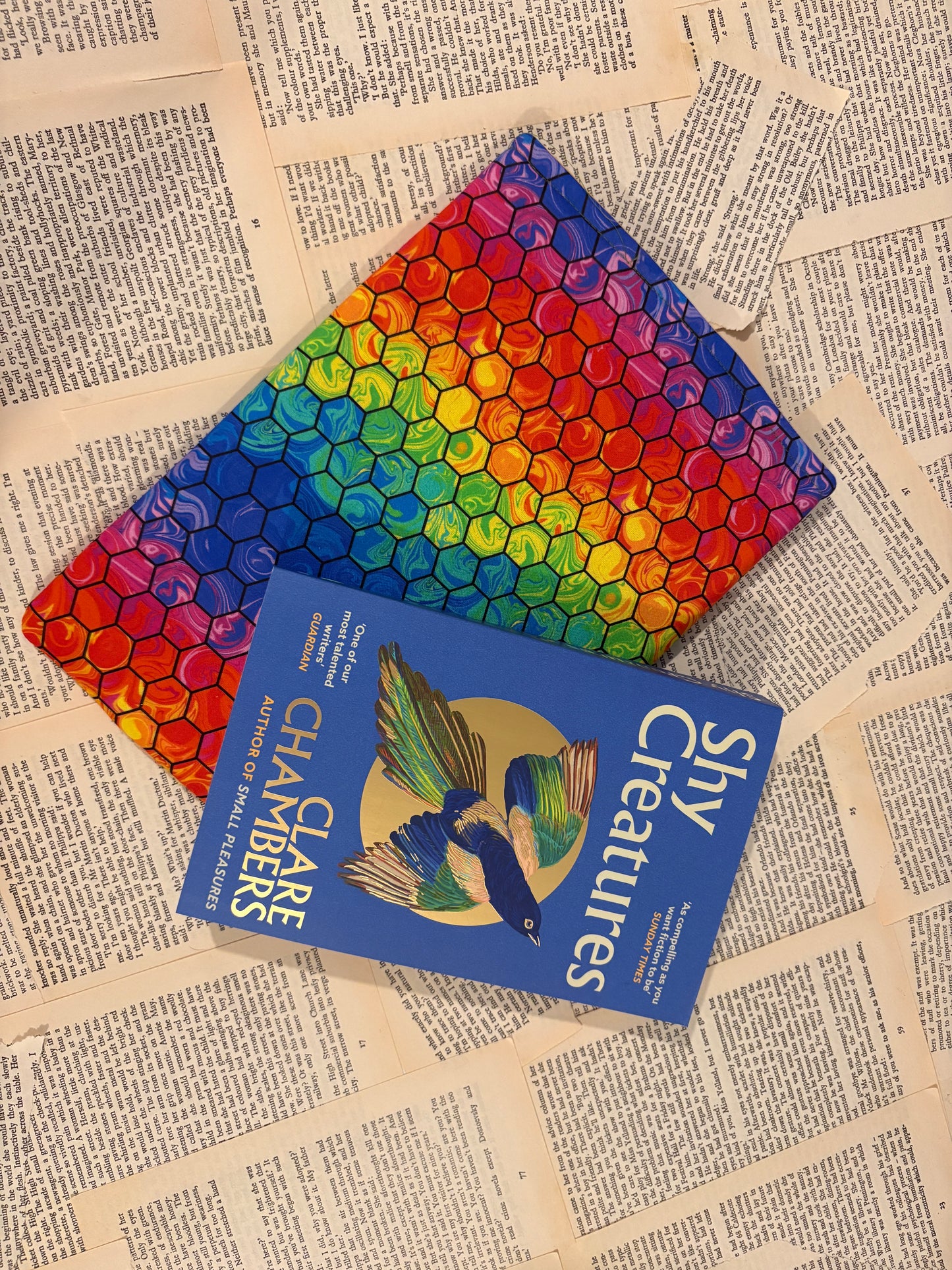 Rainbow marble  Paperback size Book sleeve