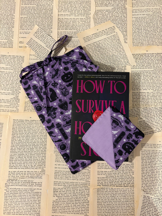 Witchy Tie Top Book sleeve and corner bookmark
