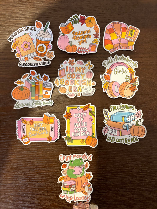 Bookish Autumn sticker pack