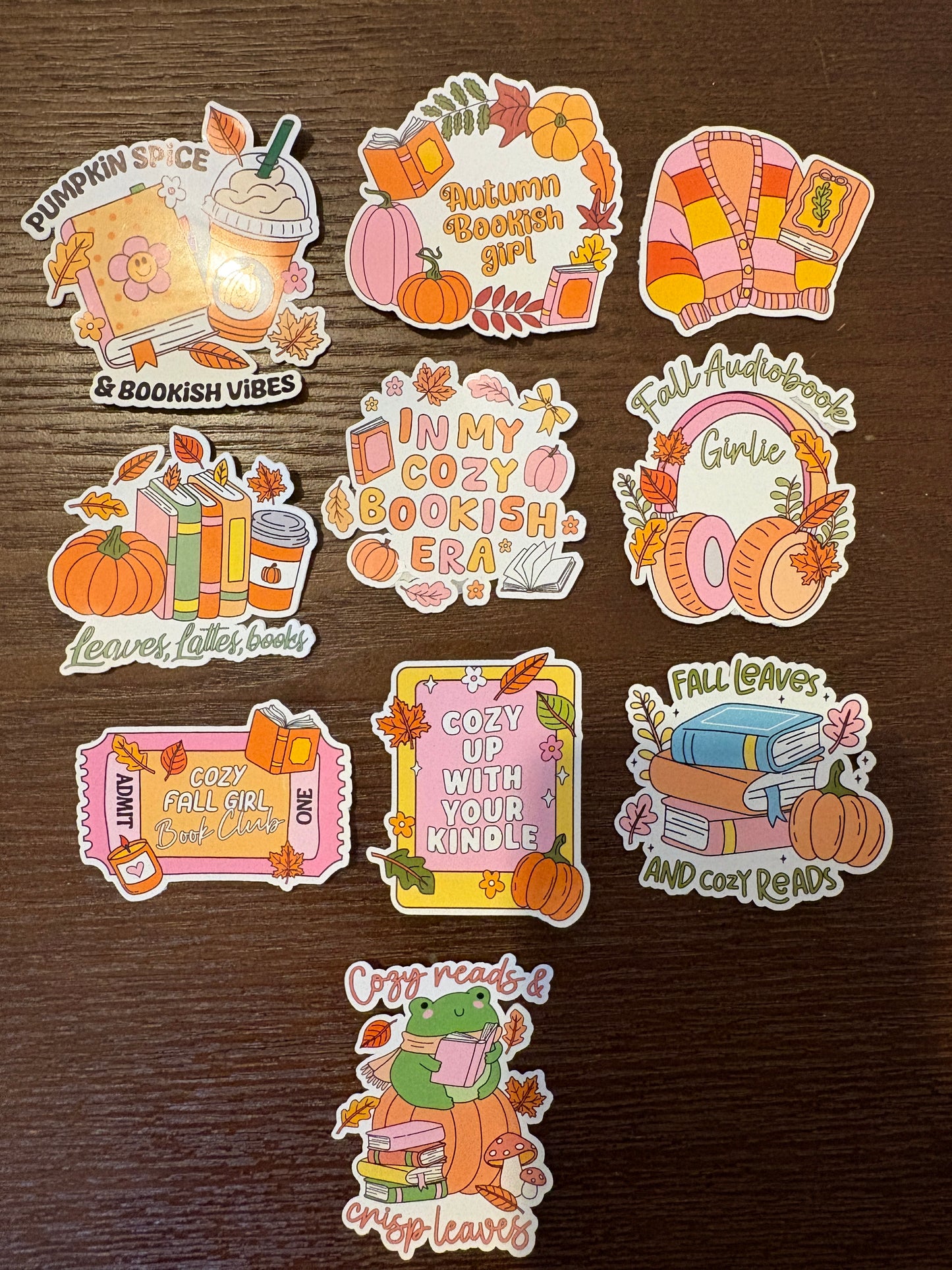 Bookish Autumn sticker pack