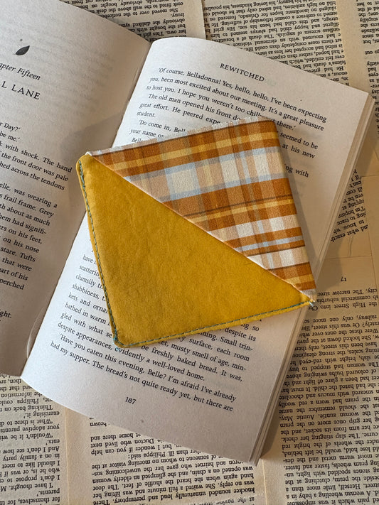 Autumn Plaid corner book mark