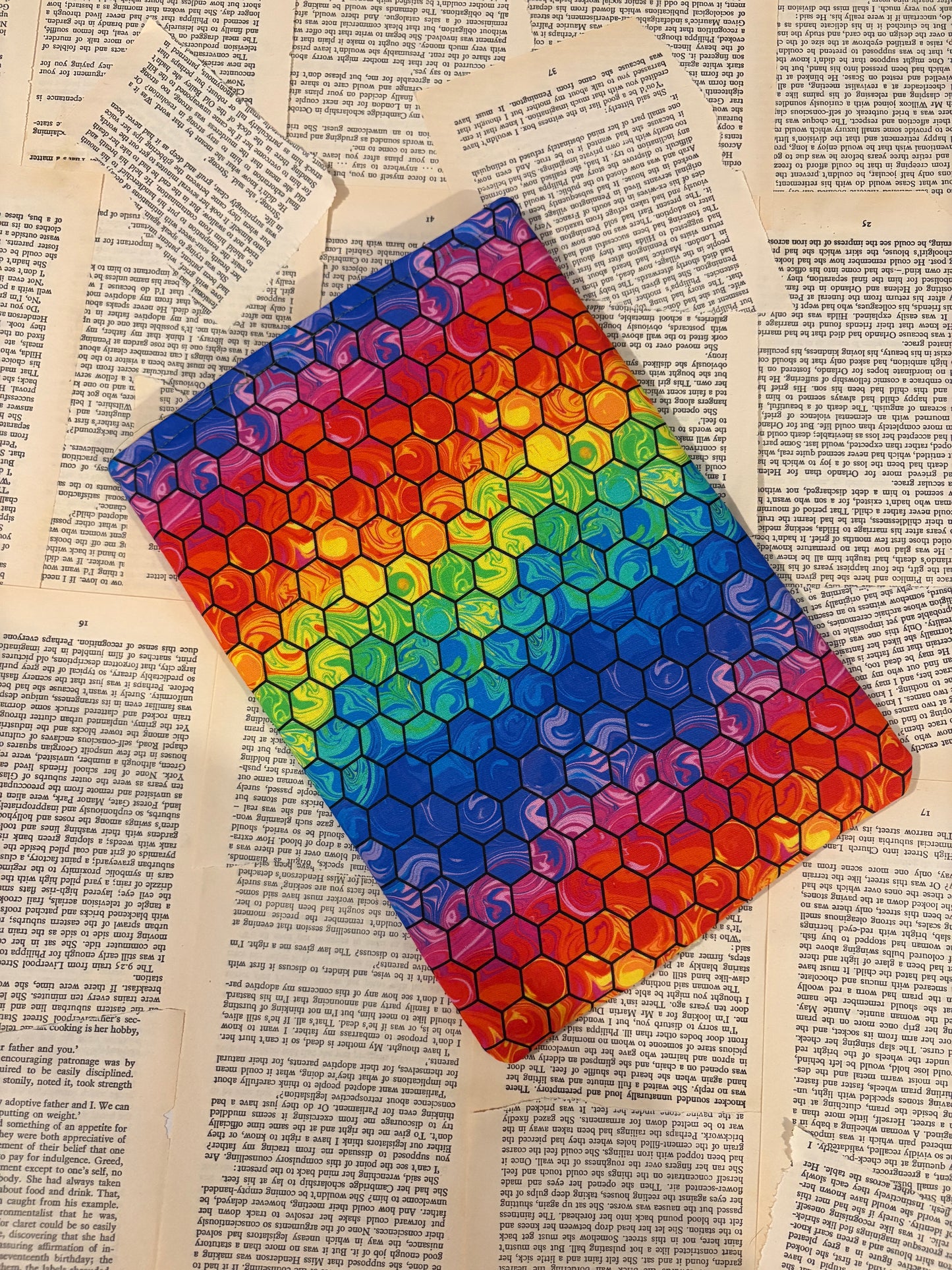 Rainbow marble  Paperback size Book sleeve