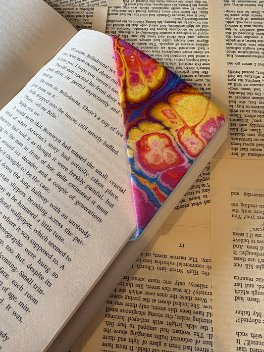 Rainbow marble corner book mark