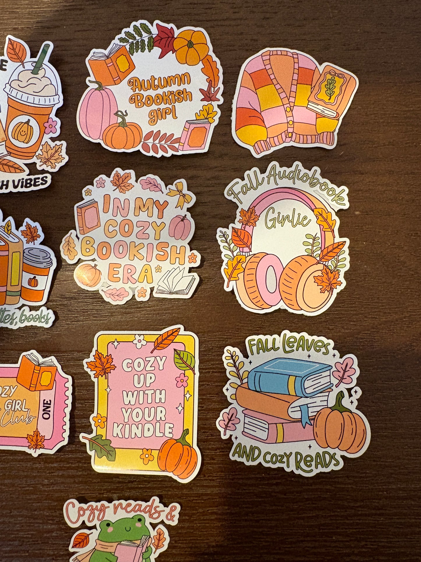 Bookish Autumn sticker pack