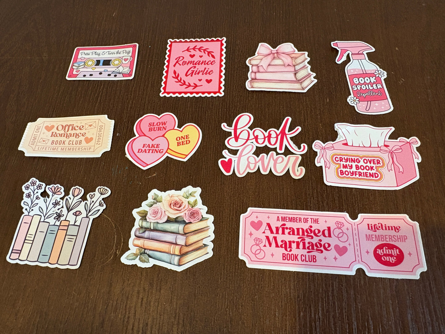 Bookish Romance sticker pack